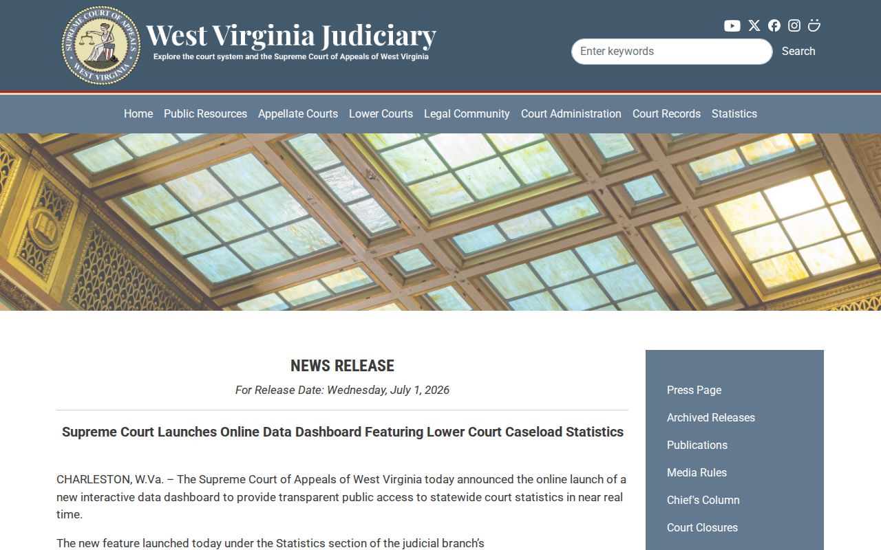 Mercer County court calendar data dashboard announcement